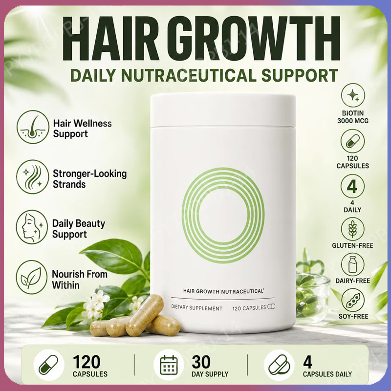 Herbal Supplement - Kräuter-Haarpflegekapseln Tägliche Biotin-Pflanzenmischung Haarpflege-Ergänzung für starkes,