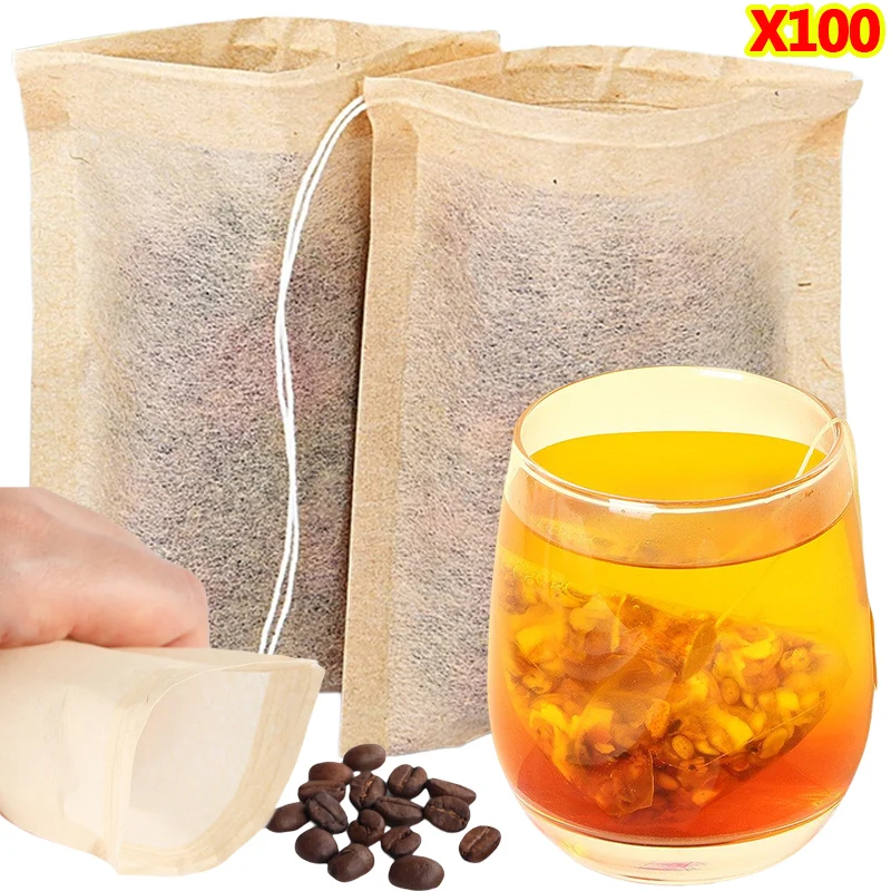 Herbal Tea - 100 Stück Teebeutel mit Kordelzugfilter, leere