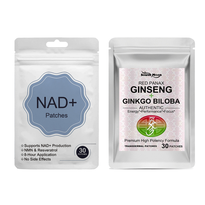 Ginger Tea - NAD+-Pflaster & Rote Panax-Ginseng-Ginkgo-Biloba-Transdermales Pflaster Energie-Fokus-Wellness-Aufkleber