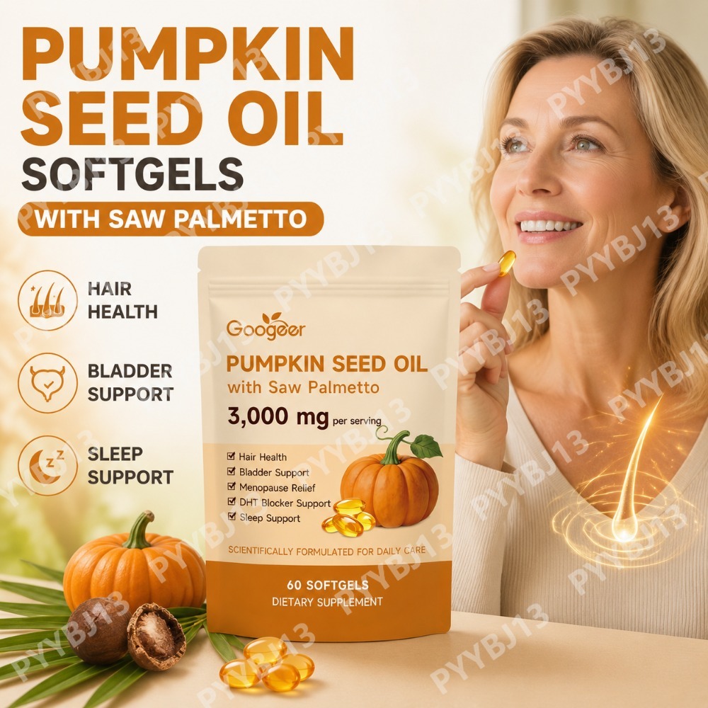 Herbal Supplement - Googeer Kürbiskernöl-Softgels mit Sägepalmenextrakt, Vitamin E,