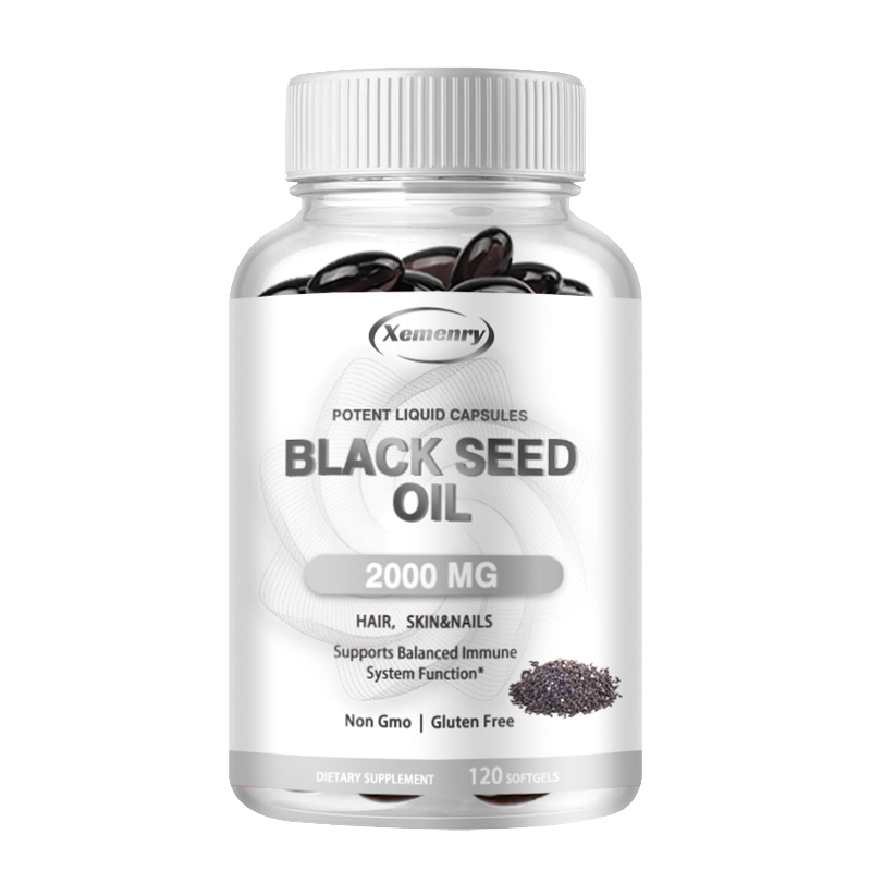 Herbal Supplement - Vegane Schwarzkümmelölkapseln – reines, kaltgepresstes –