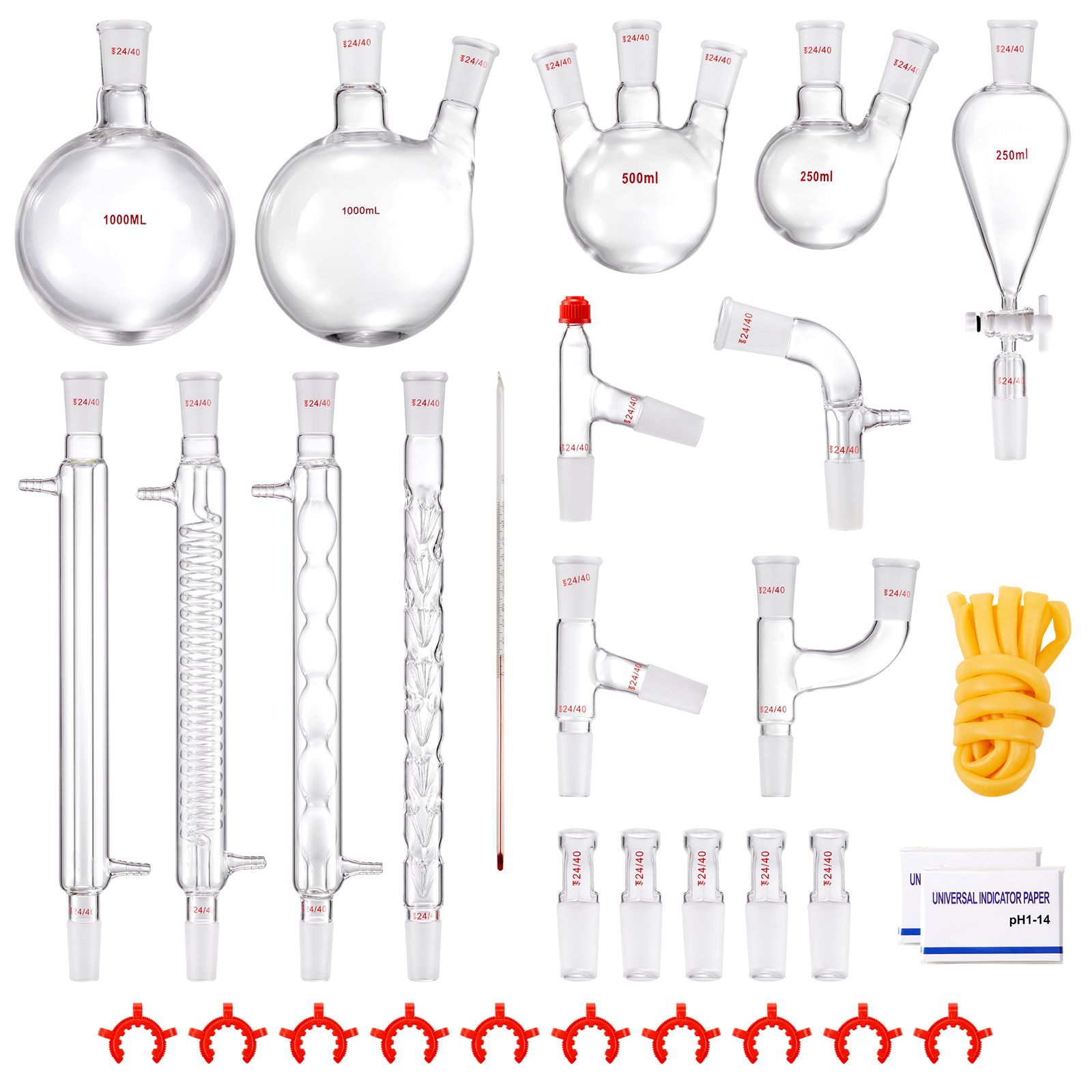 Essential Oils - Labor-Destillationsset, 3.3 Borosilicat-Laborglasware-Destillationsset mit 24, 40