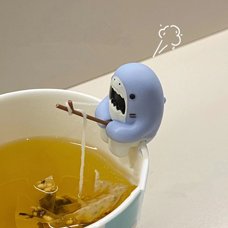 Herbal Tea - Wiederverwendbares Silikon-Tee-Ei, kreativer Hai-förmiger, lustiger Kräuterteebeutel,